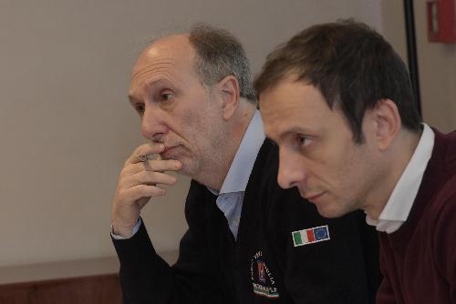 Il governatore e il vicegovernatore, con delega alla Salute e Protezione civile, del Friuli Venezia Giulia Massimiliano Fedriga e Riccardo Riccardi